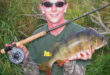 Fly fishing for specimen perch, big perch caught on fly tackle