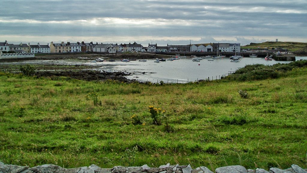 A view across the harbour at Isle of Whithorm