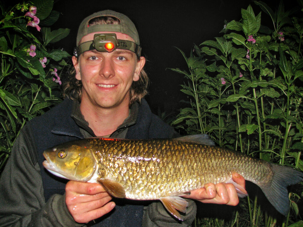 A chub which took a liking to Andrew Kennedy's home flavoured spicy luncheon meat
