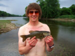 American fishing adventure - a good lure-caught smallmouth bass from the Potomac