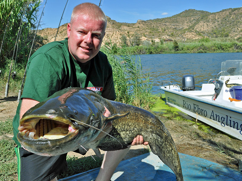Shane with our biggest Ebro catfish so far...