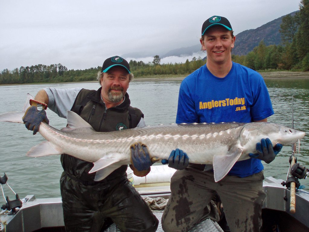 Sturgeon fishing Canadian style on the Fraser River, BC, Canada