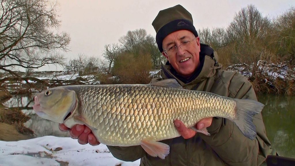Bob Roberts with a specimen chub from the Caught In The Act film