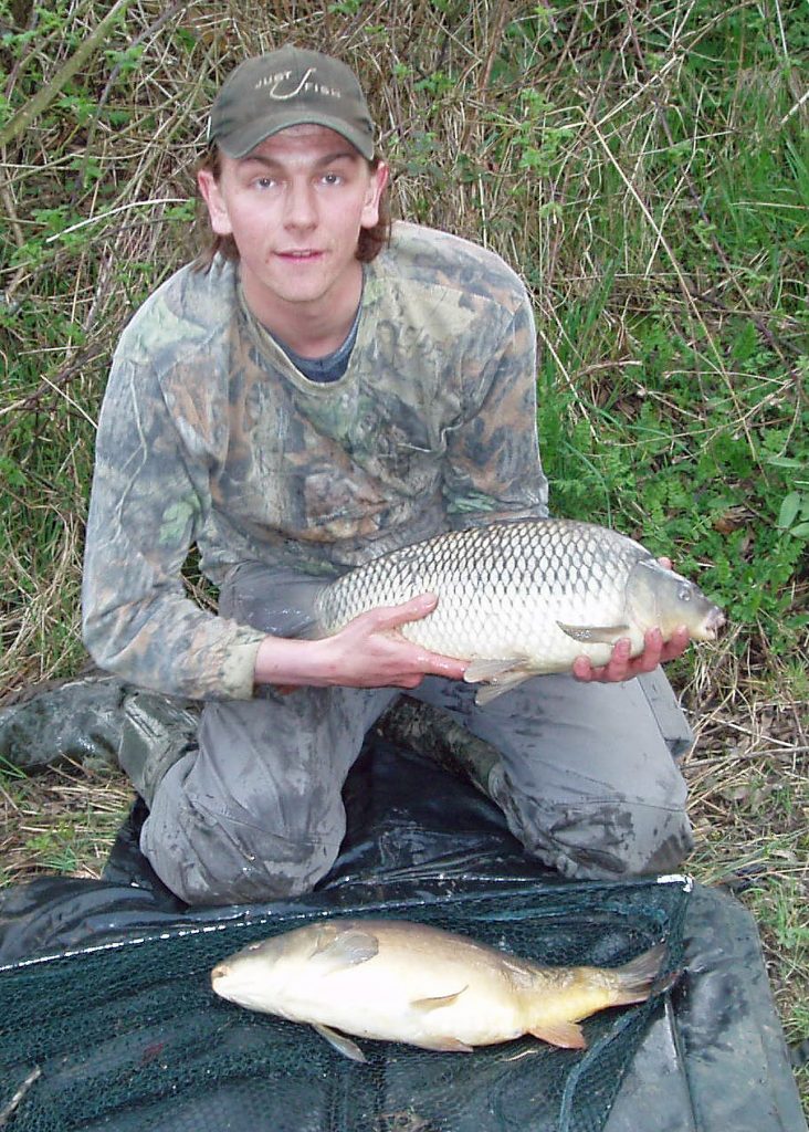 A brace of carp caught using the lift method