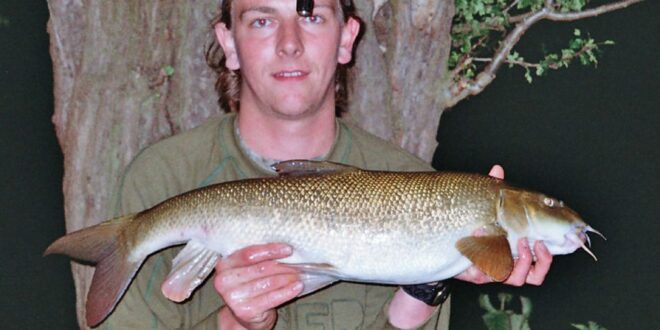 7lb 13oz barbel from the River Dove set me a new PB