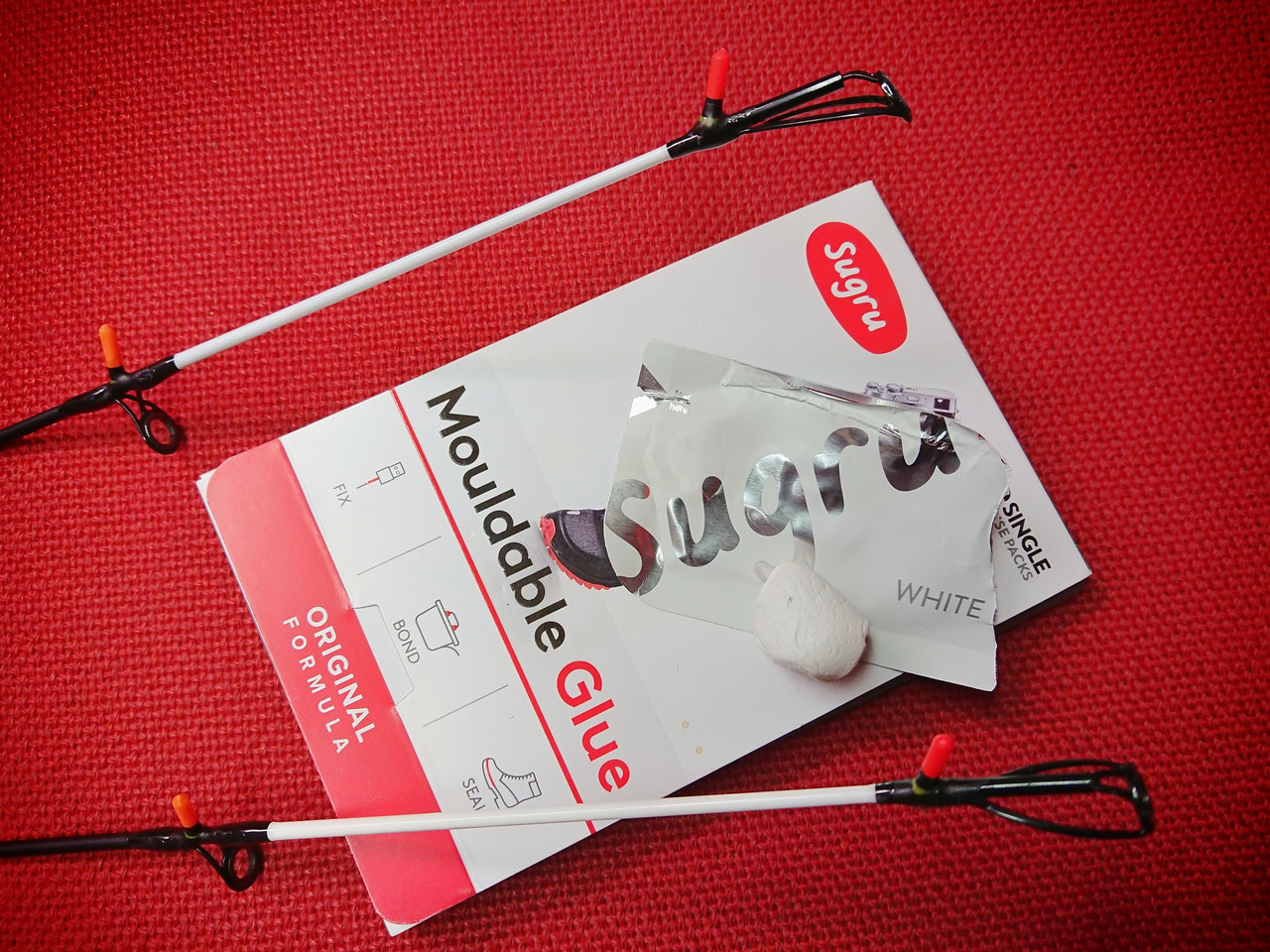 Sugru rubber glue for DIY night light rod tip adapters for night fishing